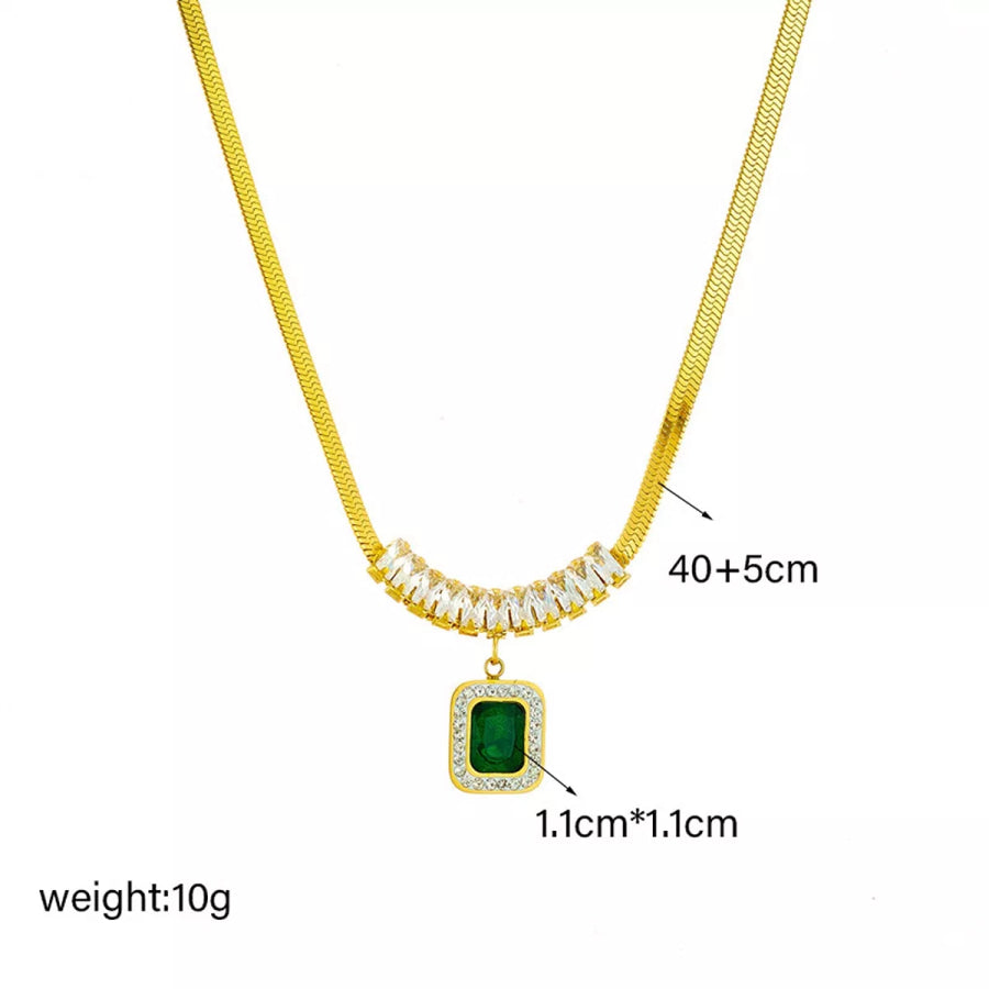 18K Gold-Plated Zircon Necklace & Bracelet and Earrings Jewelry Set Gold / onesize Apparel Accessories