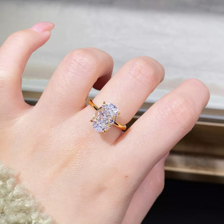 18K Gold-Plated Zircon Ring Gold / 5 Apparel and Accessories