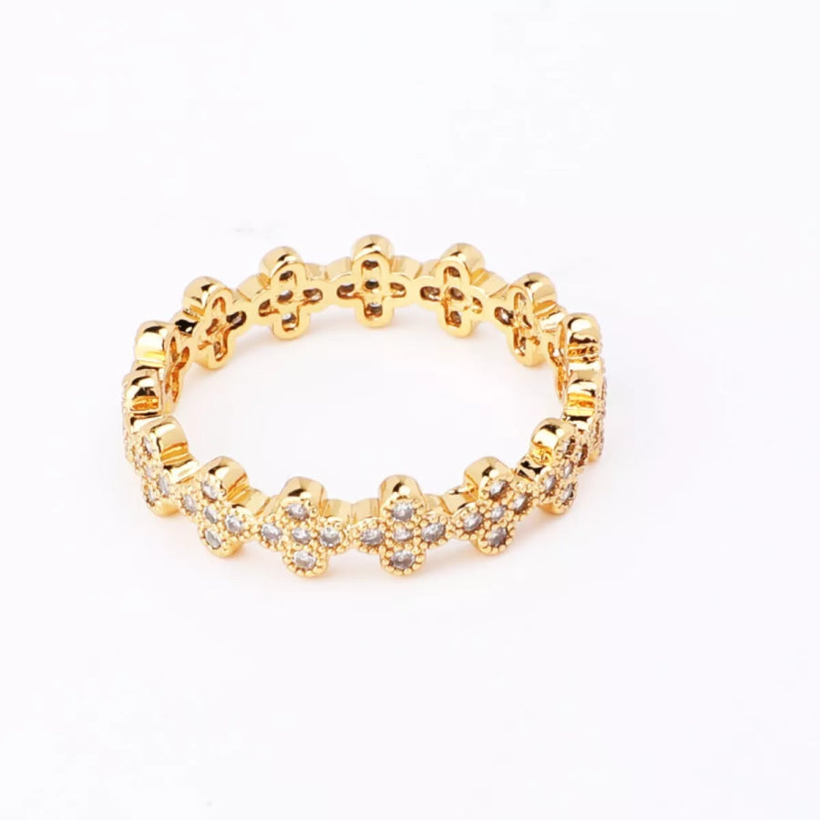 18K Gold-Plated Zircon Ring Gold / 7 Apparel and Accessories