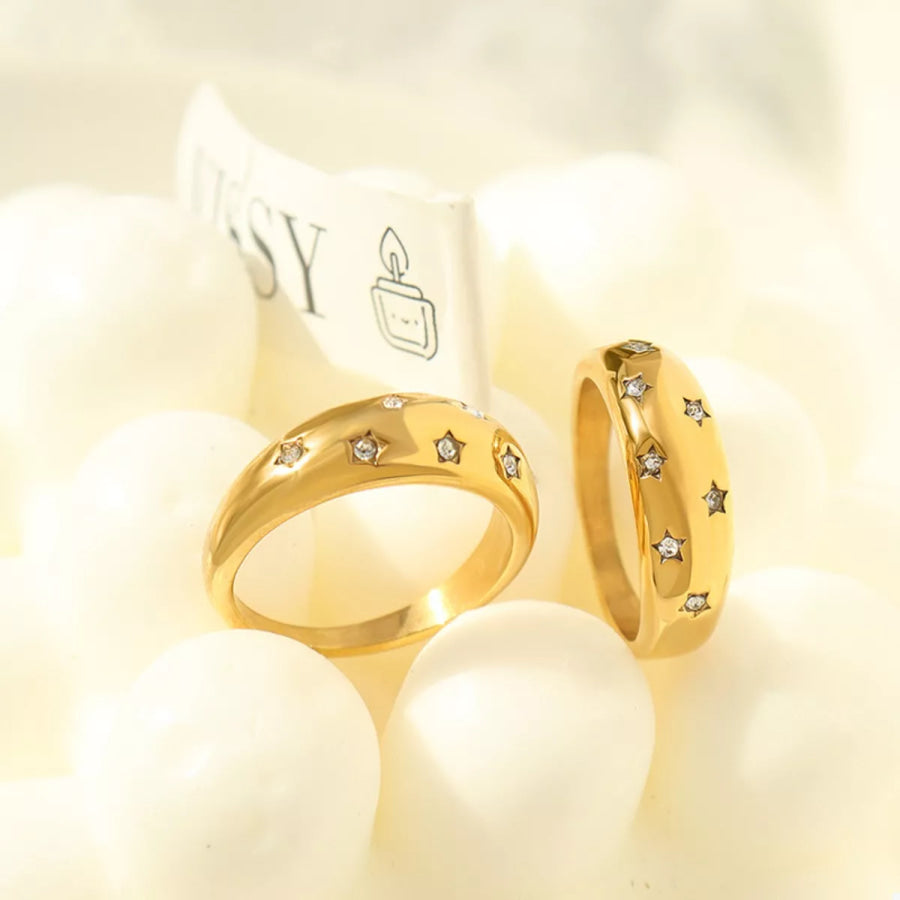 18K Gold-Plated Zircon Ring Apparel and Accessories