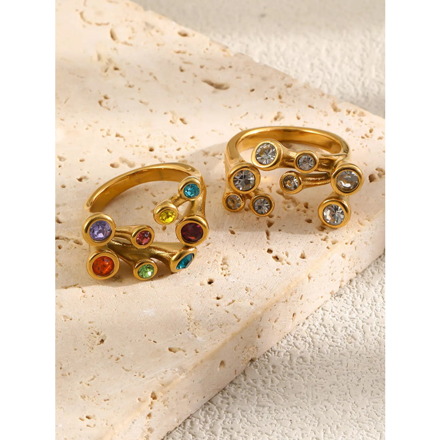 18K Gold-Plated Zircon Ring Apparel and Accessories