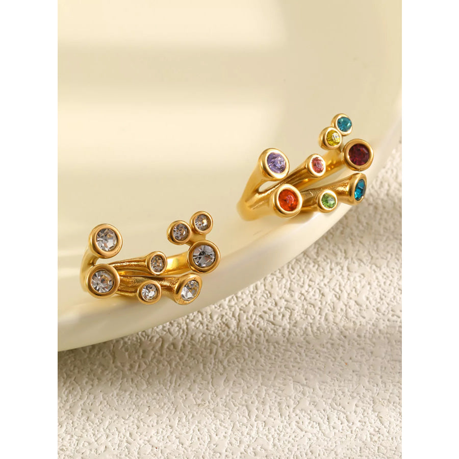 18K Gold-Plated Zircon Ring Apparel and Accessories