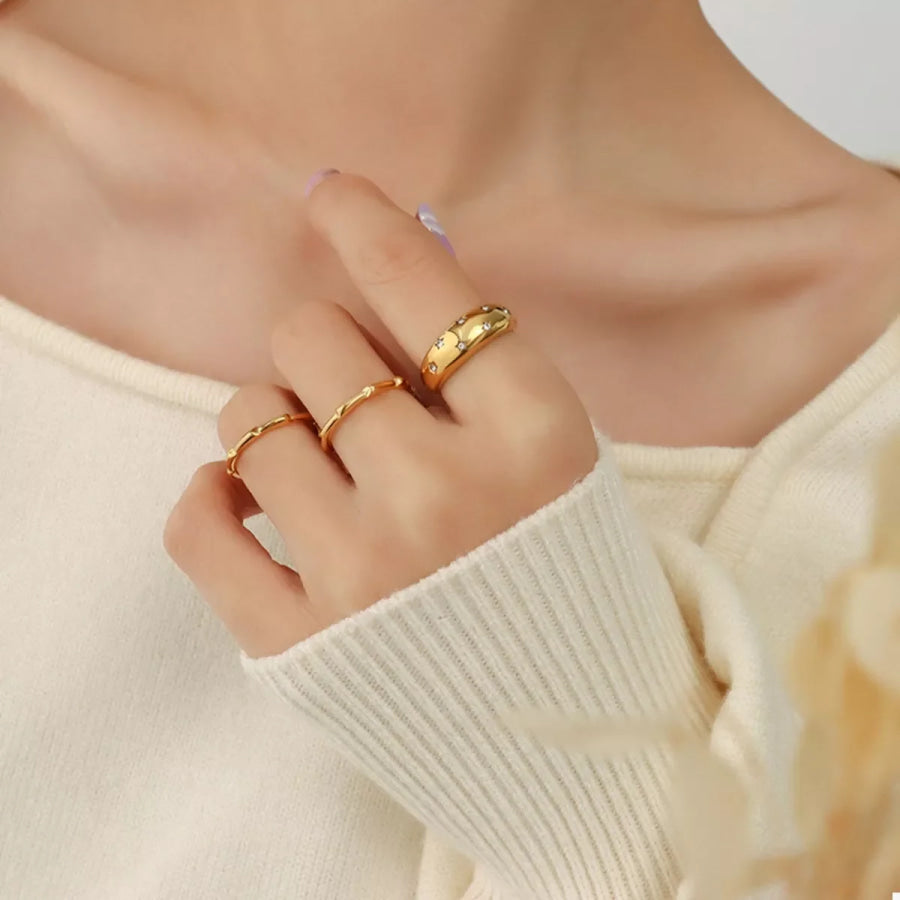 18K Gold-Plated Zircon Ring Apparel and Accessories