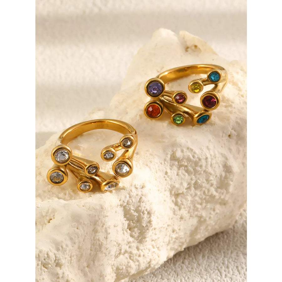18K Gold-Plated Zircon Ring Apparel and Accessories