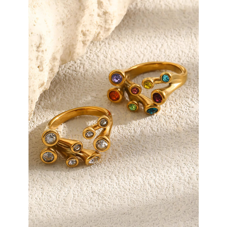 18K Gold-Plated Zircon Ring Apparel and Accessories