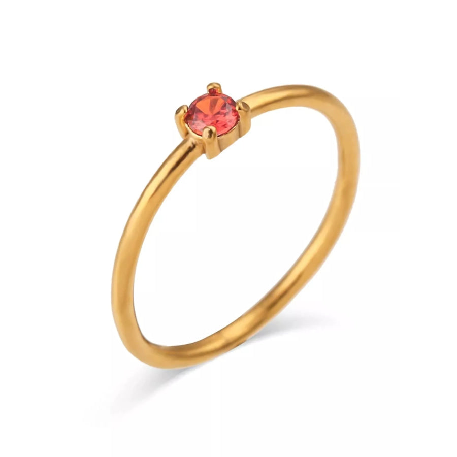 18K Gold-Plated Zircon Ring Apparel and Accessories