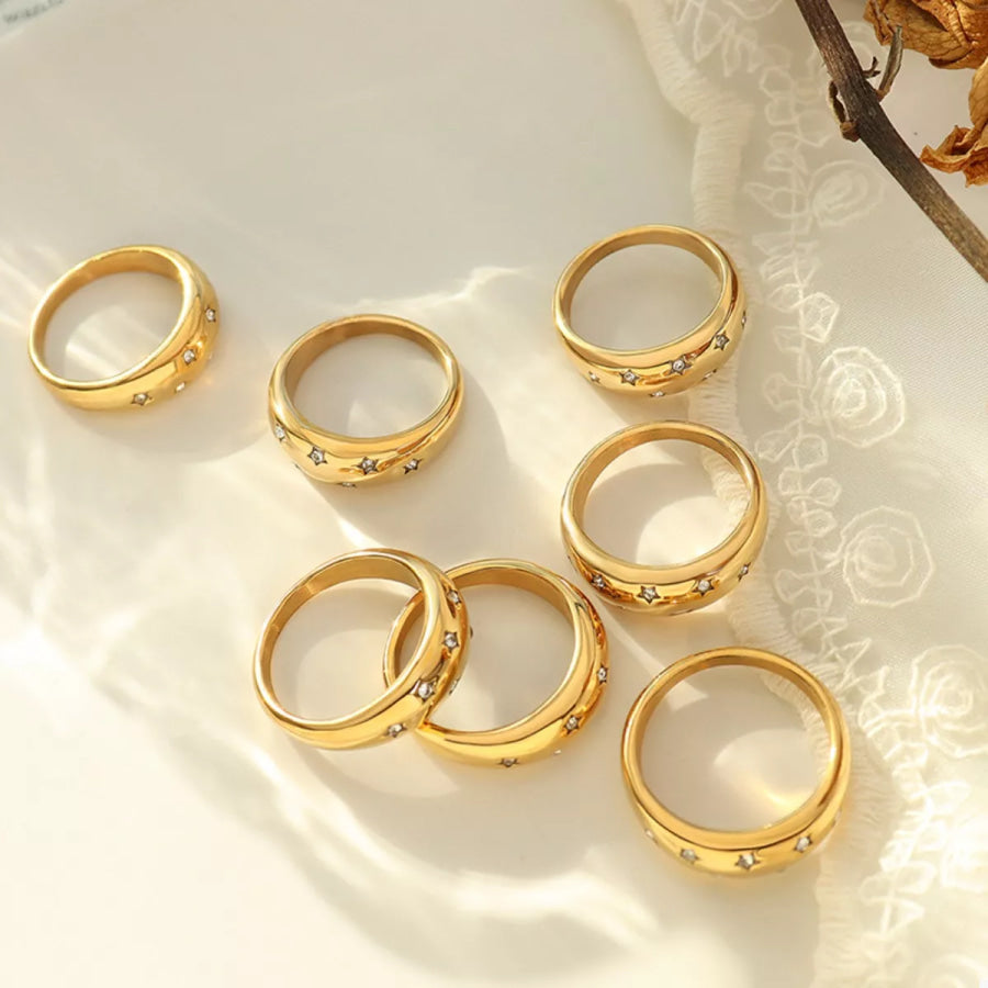 18K Gold-Plated Zircon Ring Apparel and Accessories