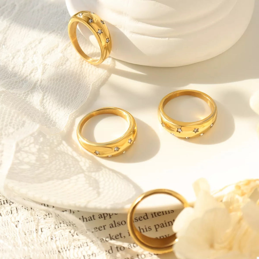 18K Gold-Plated Zircon Ring Apparel and Accessories