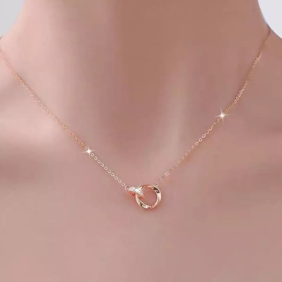 18K Rose Gold-Plated 925 Sterling Silver Necklace Gold / One Size Apparel and Accessories