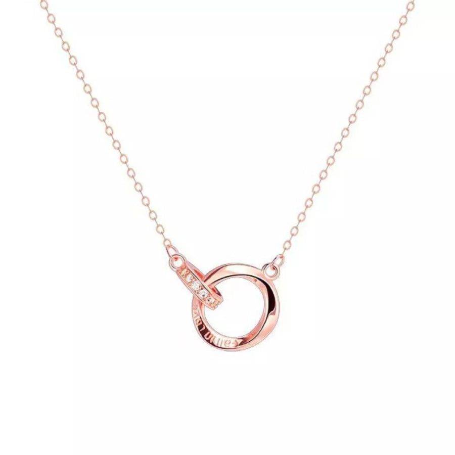 18K Rose Gold-Plated 925 Sterling Silver Necklace Gold / One Size Apparel and Accessories