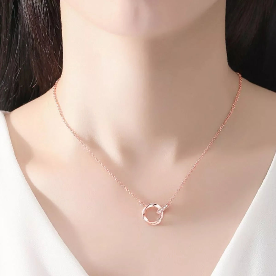 18K Rose Gold-Plated 925 Sterling Silver Necklace Gold / One Size Apparel and Accessories