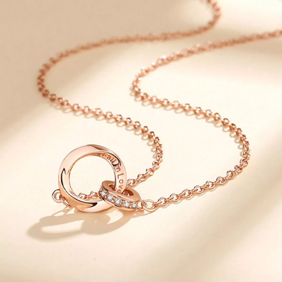 18K Rose Gold-Plated 925 Sterling Silver Necklace Gold / One Size Apparel and Accessories