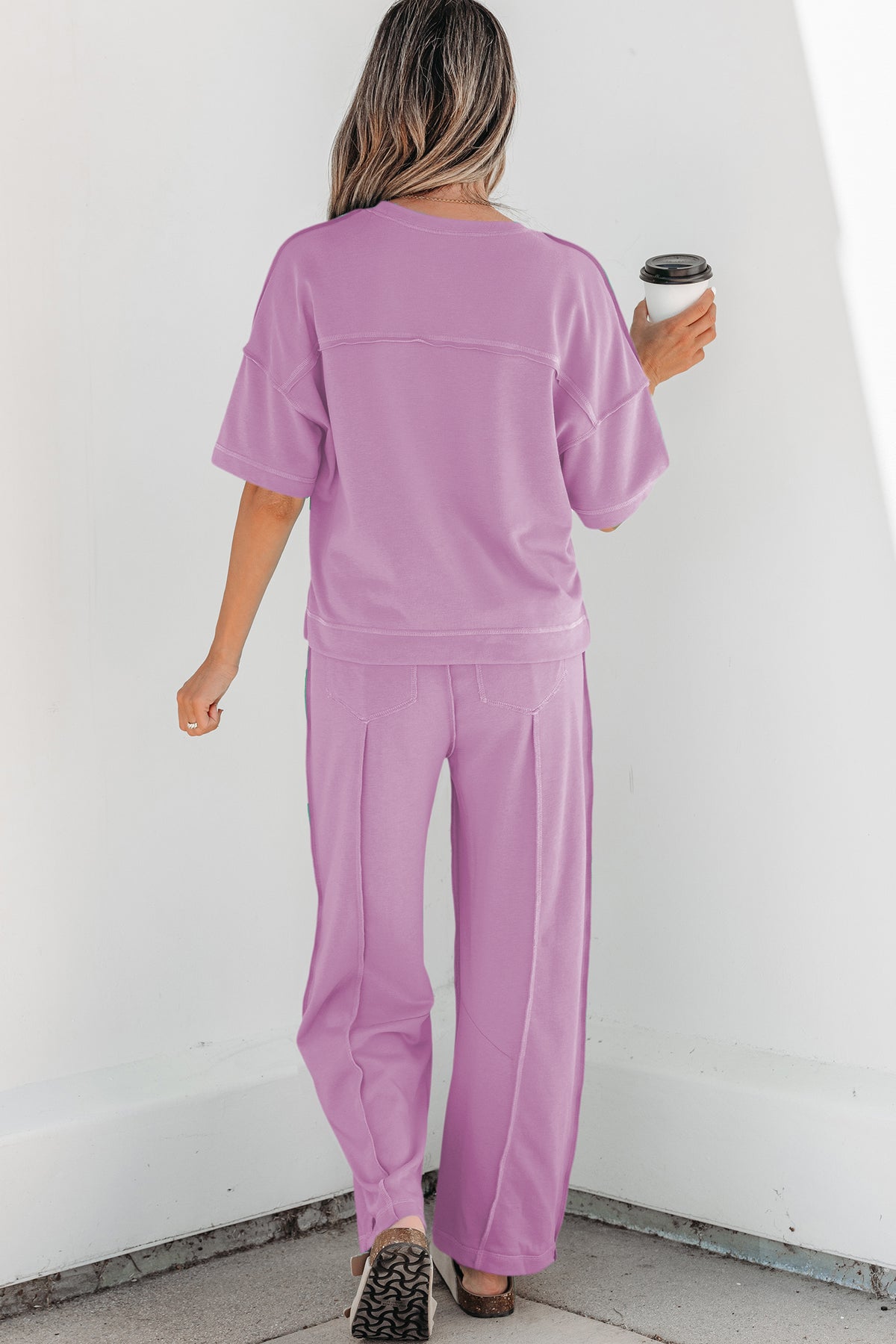 Racing Red Drop Shoulder Boxy Tee and Barrel Pants Set