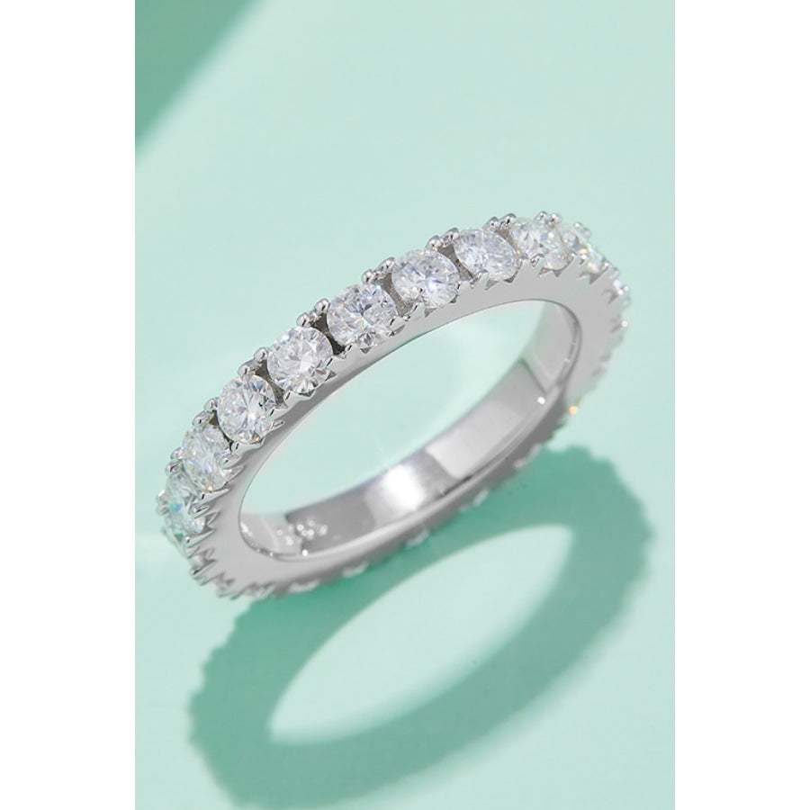 2.3 Carat Moissanite 925 Sterling Silver Eternity Ring Silver / 4.5