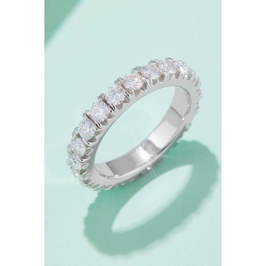 2.3 Carat Moissanite 925 Sterling Silver Eternity Ring Silver / 4.5