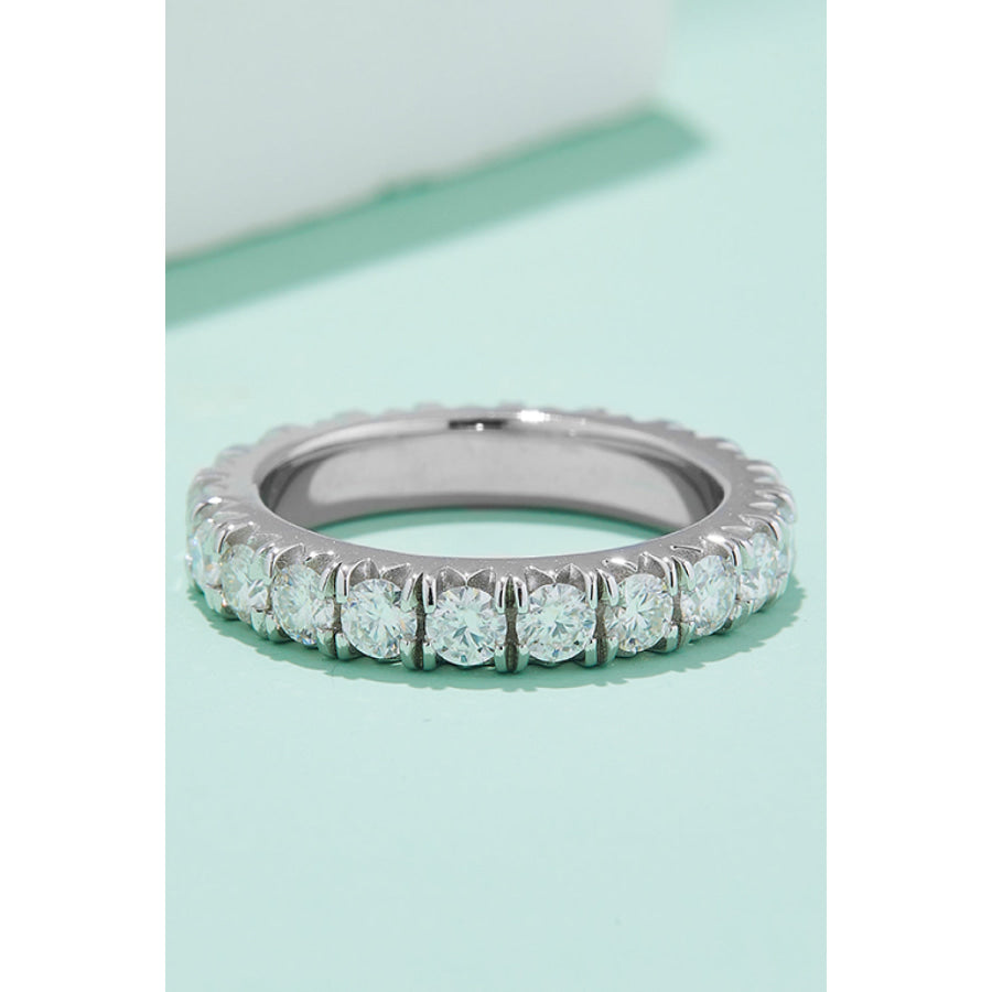 2.3 Carat Moissanite 925 Sterling Silver Eternity Ring Silver / 4.5