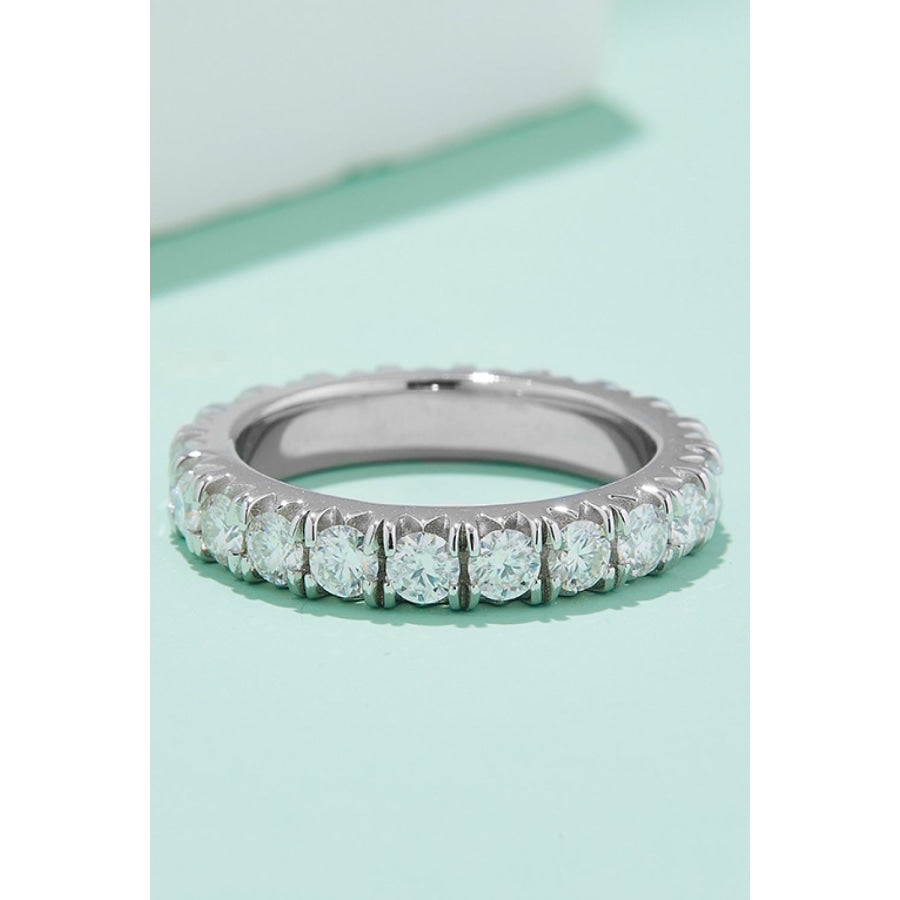 2.3 Carat Moissanite 925 Sterling Silver Eternity Ring Silver / 4.5