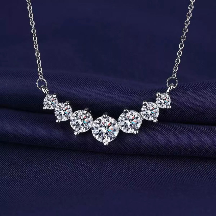 2.8 Carat Moissanite 925 Sterling Silver Necklace Silver / One Size Apparel and Accessories