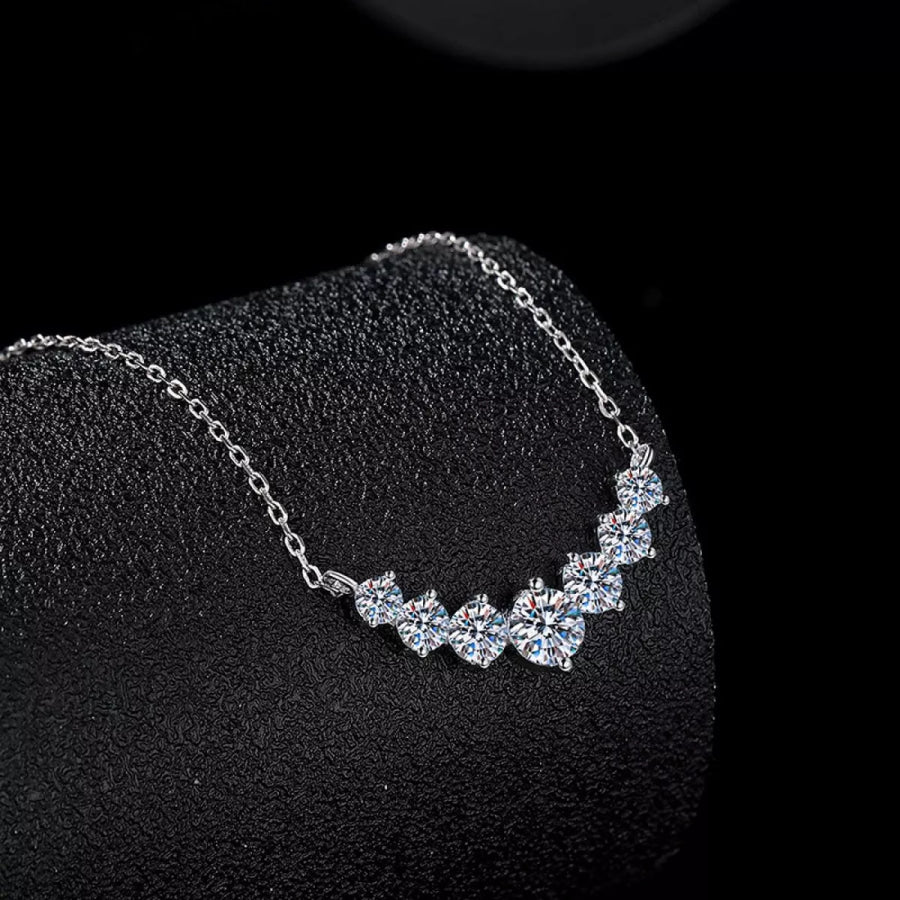2.8 Carat Moissanite 925 Sterling Silver Necklace Silver / One Size Apparel and Accessories