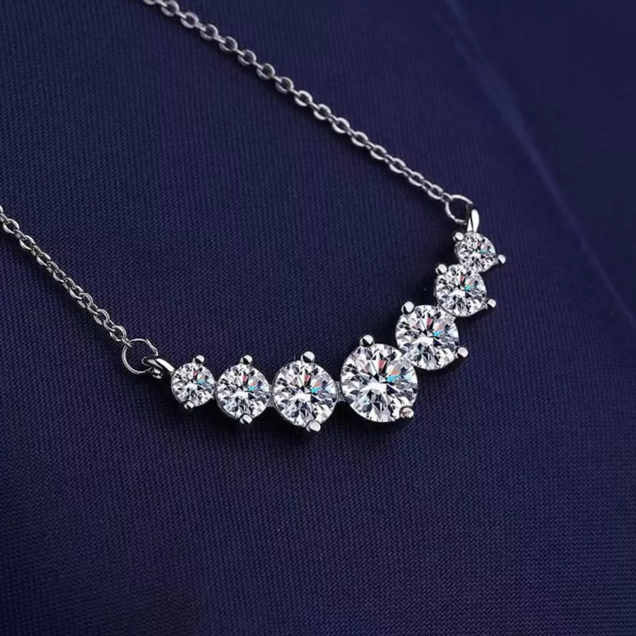 2.8 Carat Moissanite 925 Sterling Silver Necklace Silver / One Size Apparel and Accessories