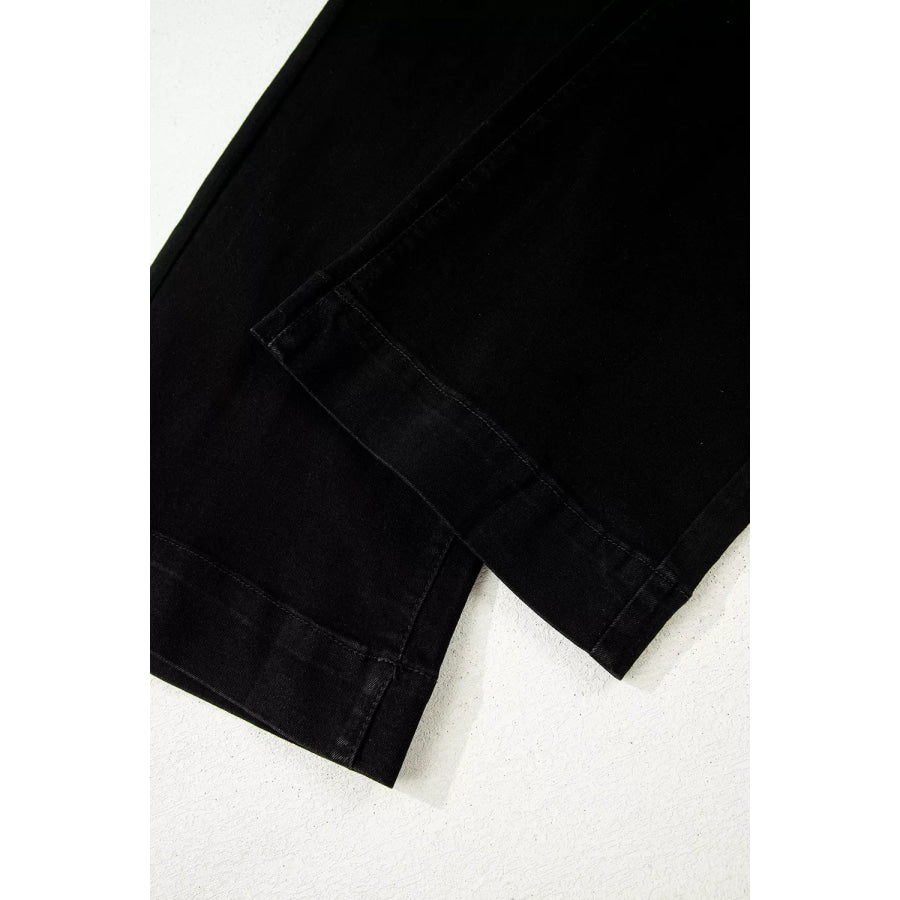 2-Button High Waist Flared Bottom Jeans Apparel and Accessories