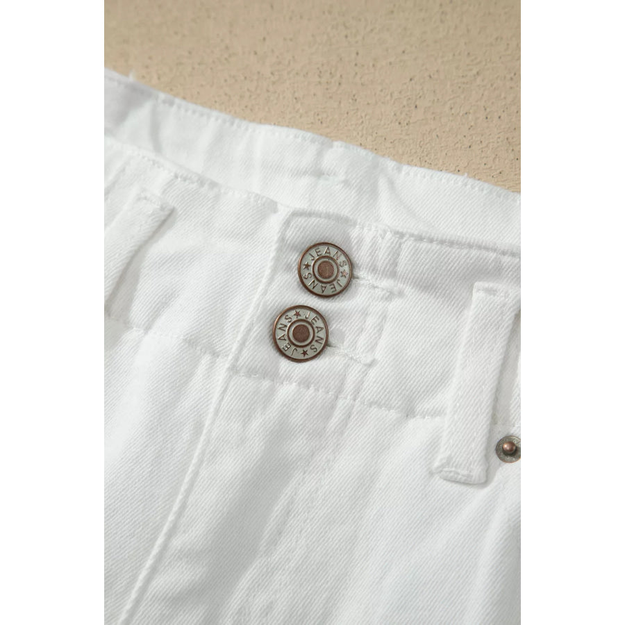2-Button High Waist Wide Leg Jeans Apparel and Accessories