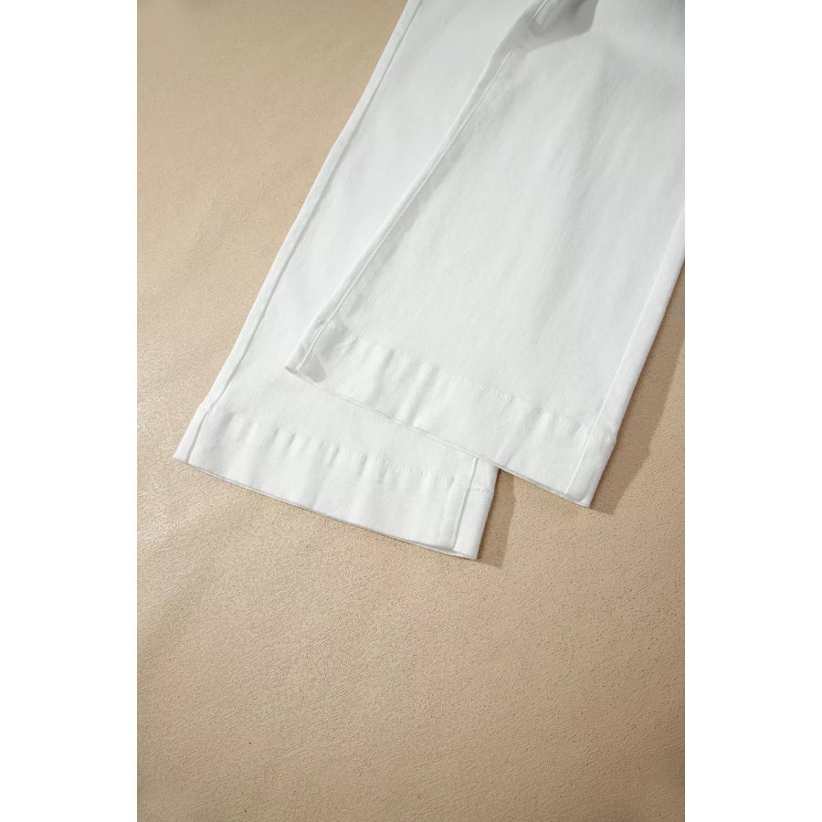 2-Button High Waist Wide Leg Jeans Apparel and Accessories