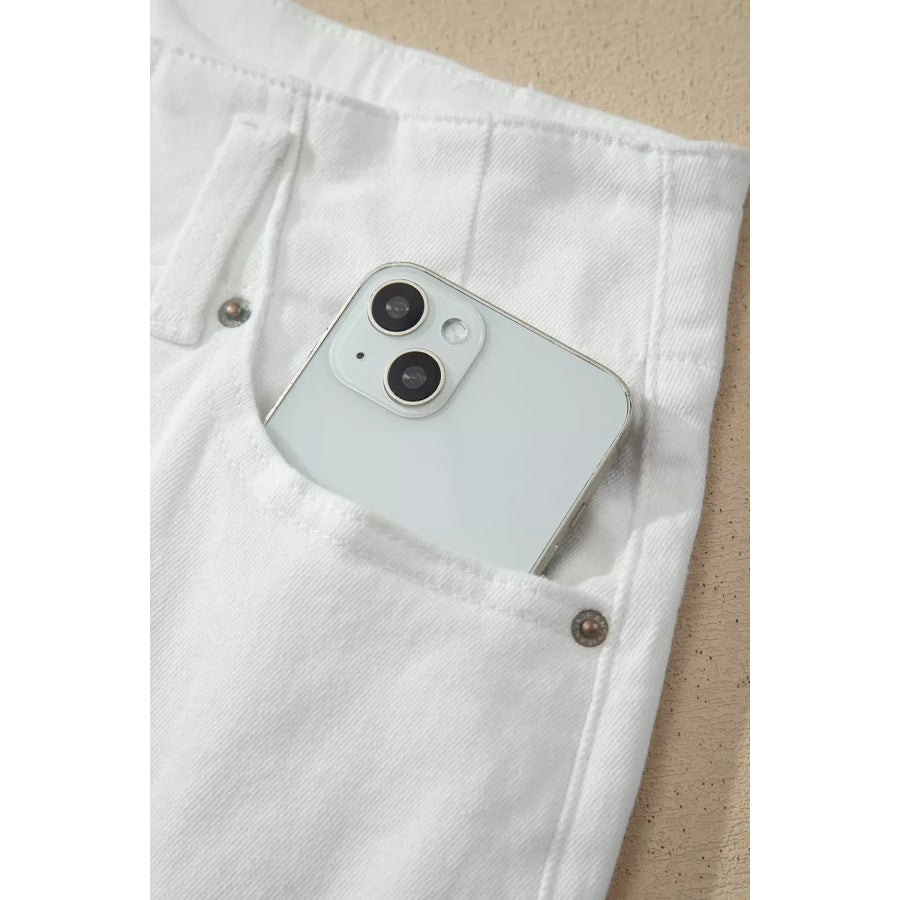 2-Button High Waist Wide Leg Jeans Apparel and Accessories