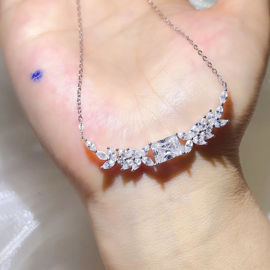 2 Carat 925 Sterling Silver Moissanite Necklace Silver / One Size Apparel and Accessories