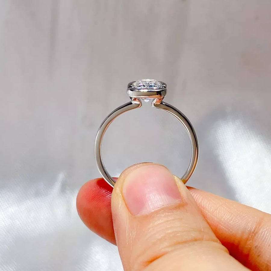 2 Carat 925 Sterling Silver Moissanite Ring Apparel and Accessories