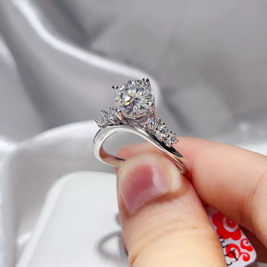 2 Carat 925 Sterling Silver Moissanite Ring Apparel and Accessories