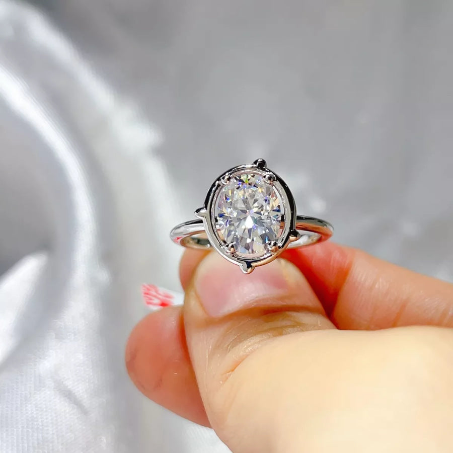 2 Carat 925 Sterling Silver Moissanite Ring Apparel and Accessories