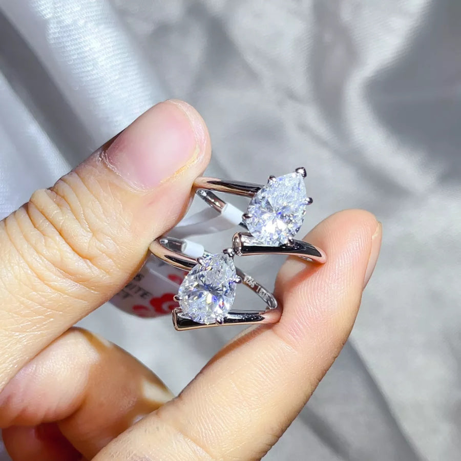 2 Carat 925 Sterling Silver Moissanite Ring Apparel and Accessories