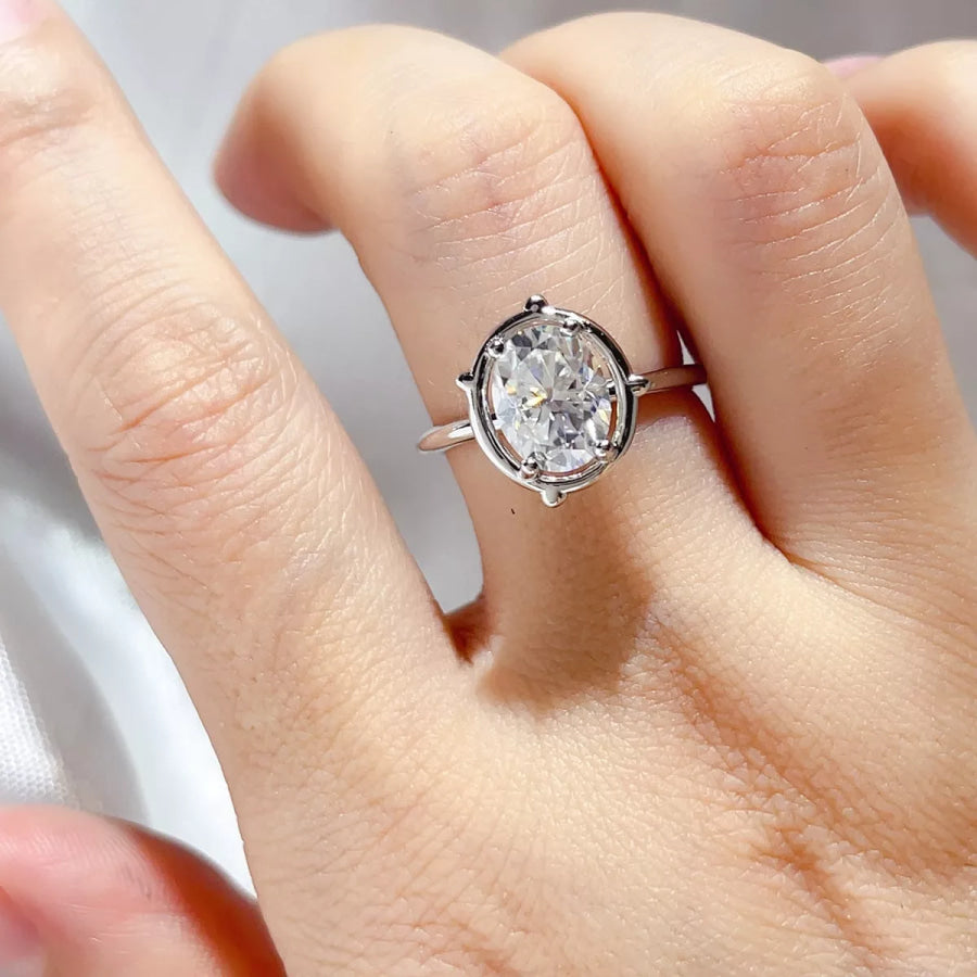 2 Carat 925 Sterling Silver Moissanite Ring Apparel and Accessories