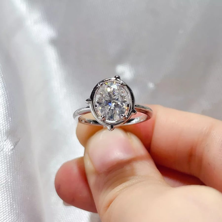 2 Carat 925 Sterling Silver Moissanite Ring Apparel and Accessories