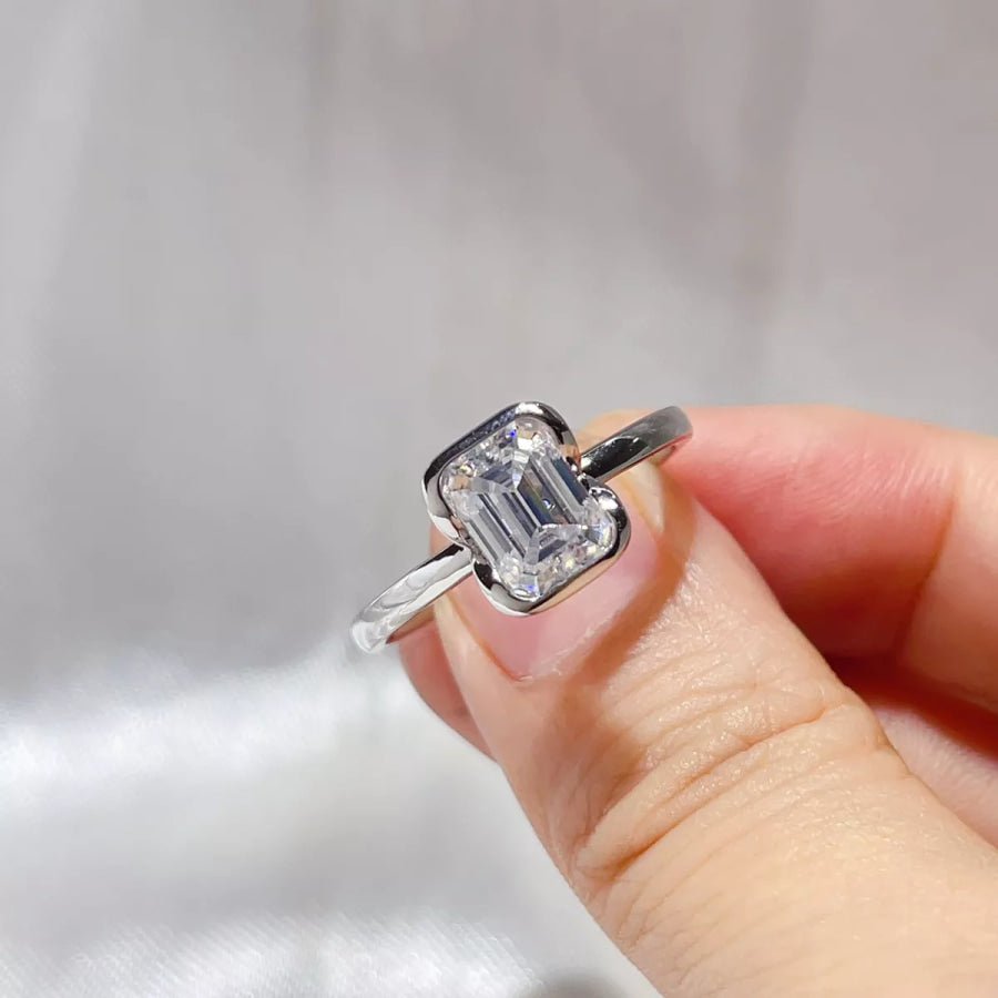 2 Carat 925 Sterling Silver Moissanite Ring Apparel and Accessories