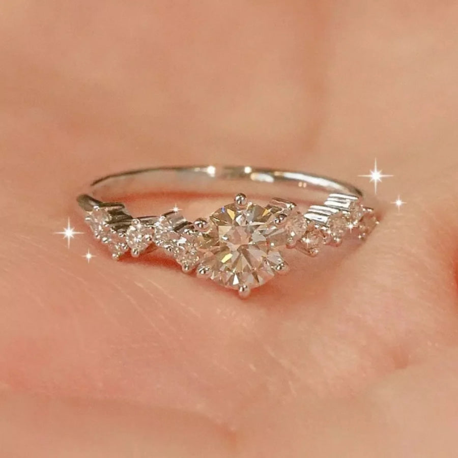 2 Carat 925 Sterling Silver Moissanite Ring Silver / One Size Apparel and Accessories