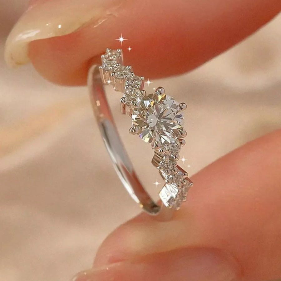 2 Carat 925 Sterling Silver Moissanite Ring Silver / One Size Apparel and Accessories