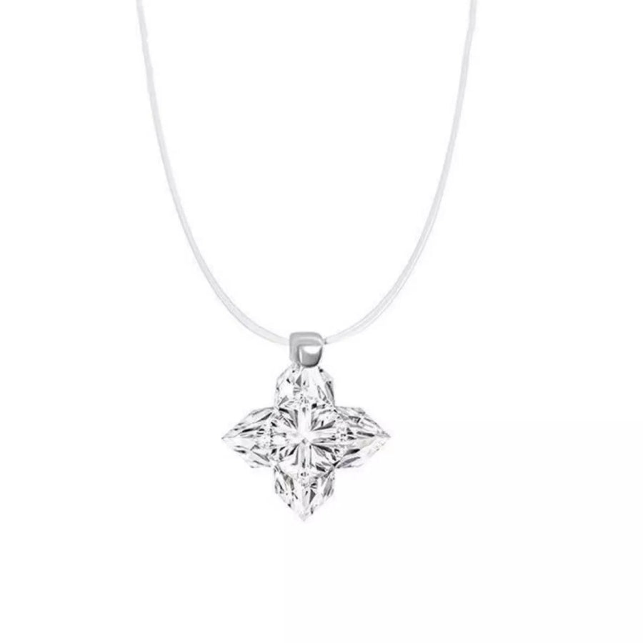 2 Carat 925 Sterling Silver Moissanite Star Pendant Necklace Silver / onesize Apparel and Accessories