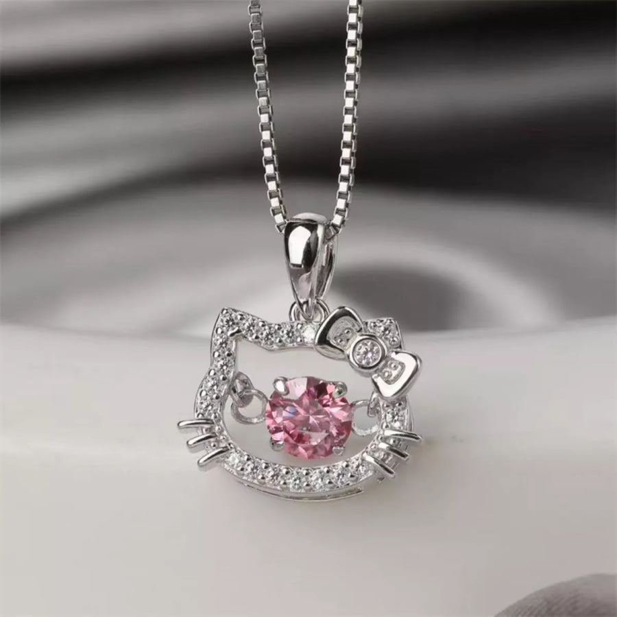 2 Carat Moissanite 925 Sterling Pendant Silver Blush Pink / One Size Apparel and Accessories