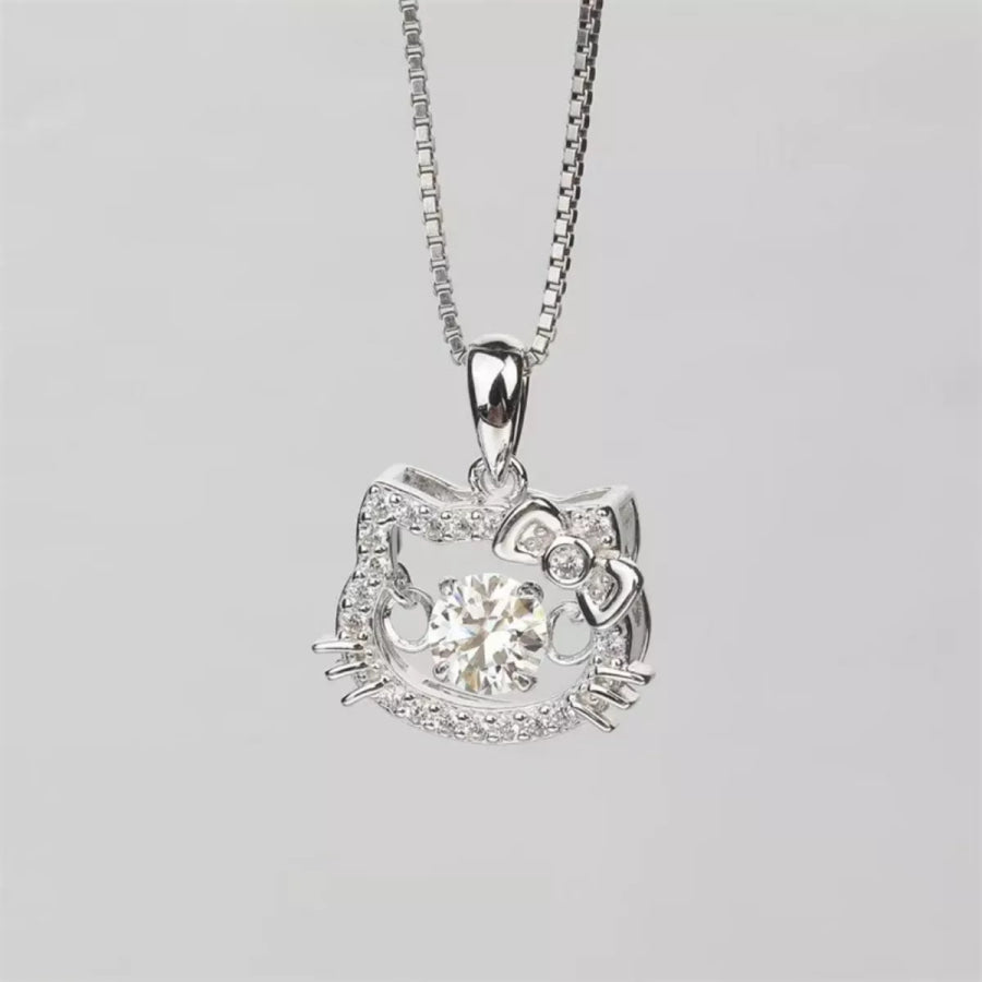 2 Carat Moissanite 925 Sterling Pendant Silver Silver / One Size Apparel and Accessories