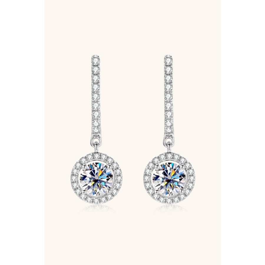 2 Carat Moissanite 925 Sterling Silver Drop Earrings Silver / One Size