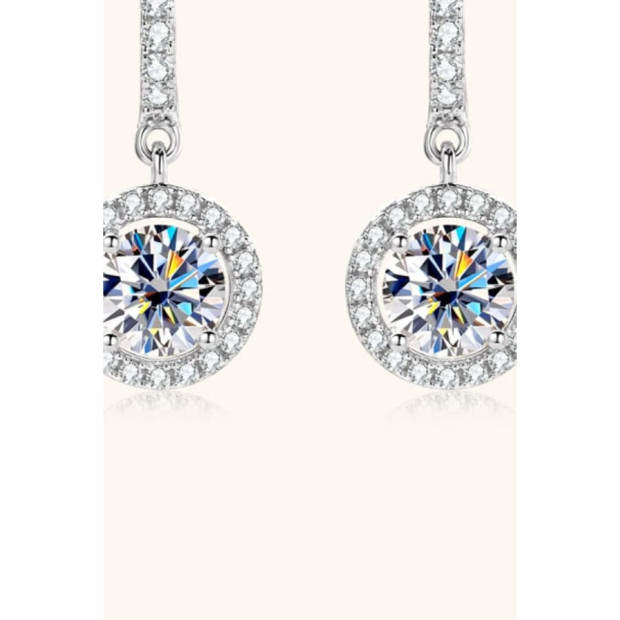 2 Carat Moissanite 925 Sterling Silver Drop Earrings