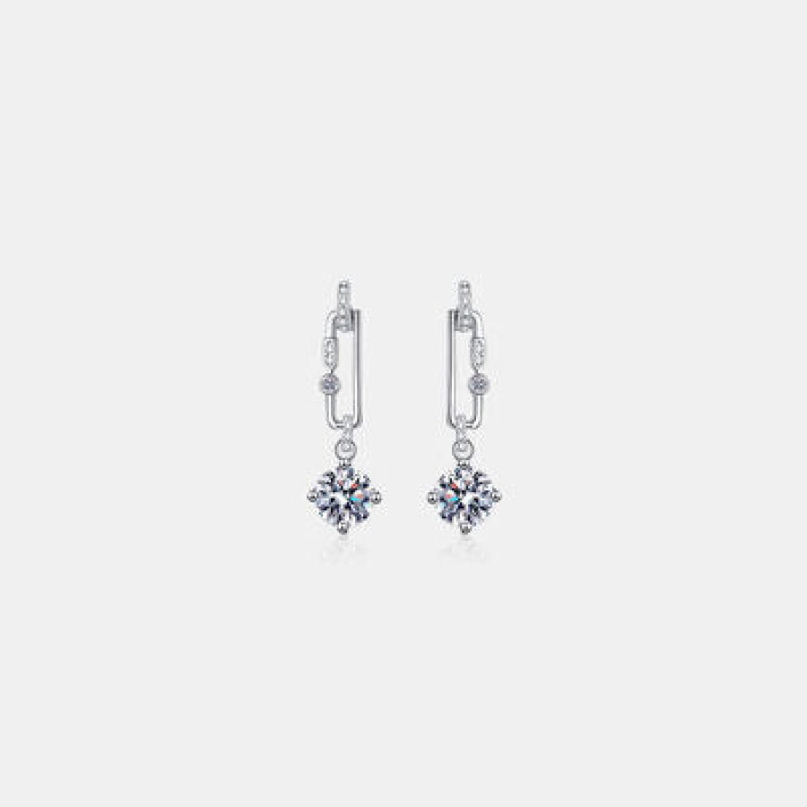 2 Carat Moissanite 925 Sterling Silver Earrings Silver / One Size Apparel and Accessories