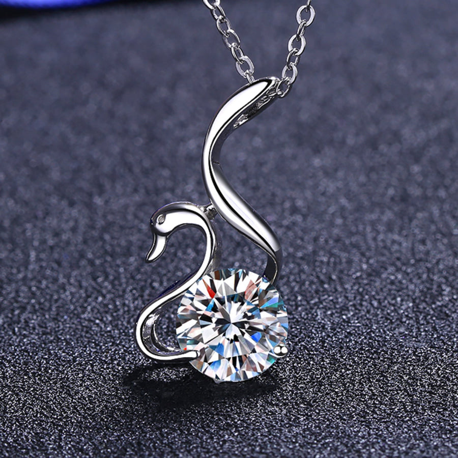 2 Carat Moissanite 925 Sterling Silver Necklace Silver / One Size Apparel and Accessories