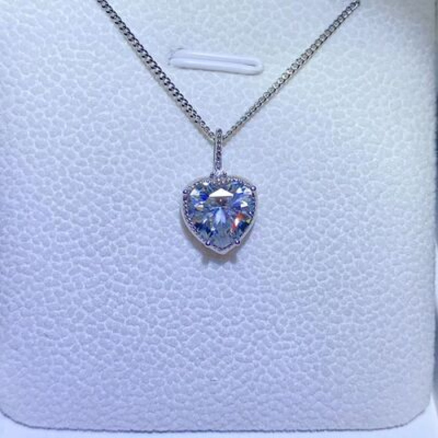 2 Carat Moissanite 925 Sterling Silver Necklace / One Size Apparel and Accessories