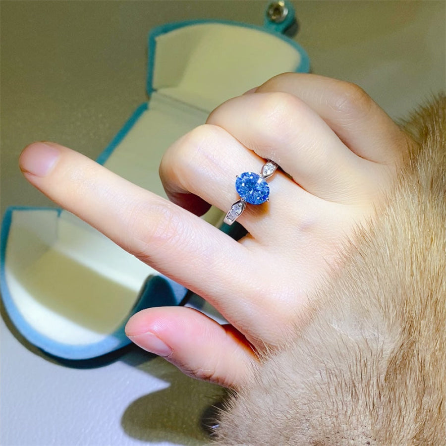 2 Carat Moissanite 925 Sterling Silver Ring Silver / 5 Apparel and Accessories