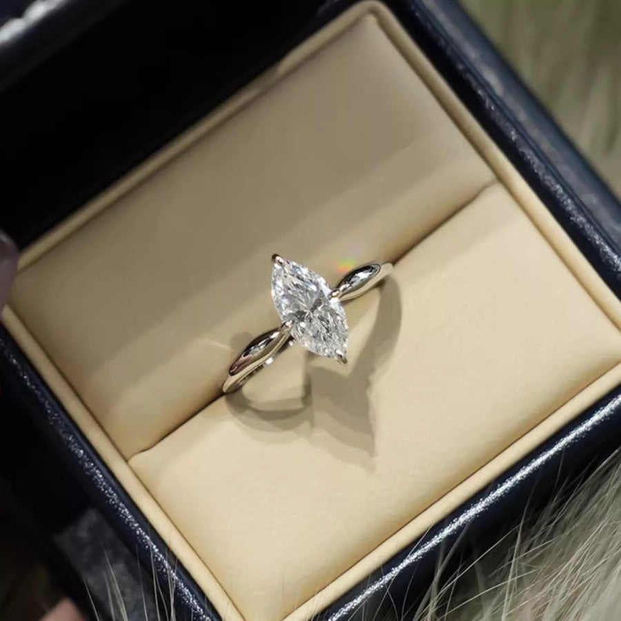 2 Carat Moissanite 925 Sterling Silver Ring Silver / 5 Apparel and Accessories
