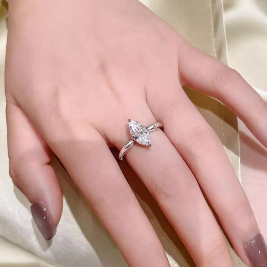 2 Carat Moissanite 925 Sterling Silver Ring Apparel and Accessories