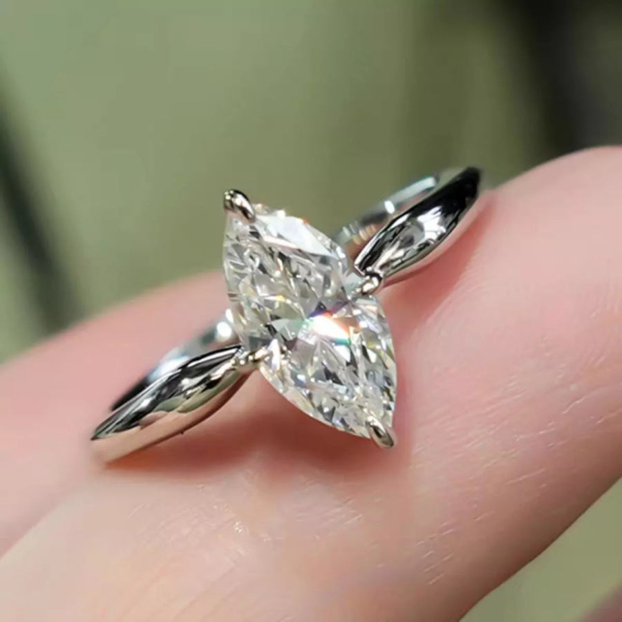 2 Carat Moissanite 925 Sterling Silver Ring Apparel and Accessories